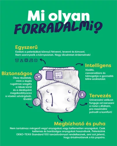 Forradalmi újrafelhasználható pelenka Snap