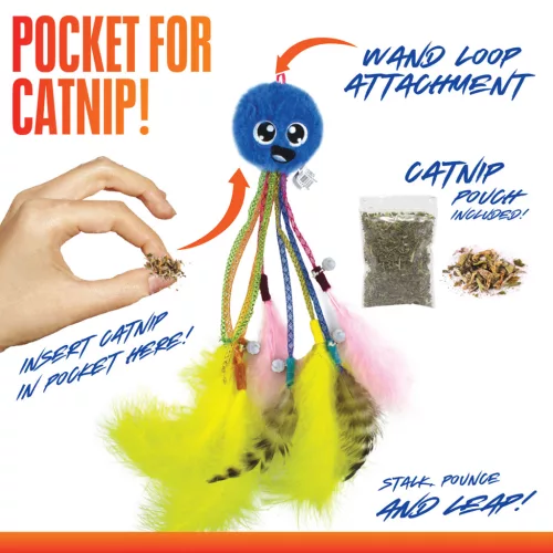 NERF CAT Macskajáték polip csörgőkkel és pálcával 30 cm