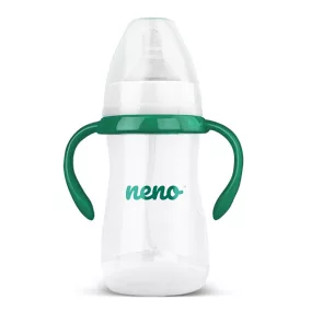   NENO Etető- és tanulócumisüveg fogantyúval és szívórendszerrel, hasfájás elleni hatással, 240 ml