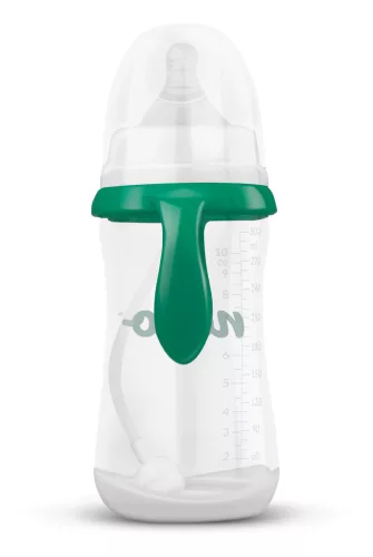 NENO Etető- és tanulócumisüveg fogantyúval és szívórendszerrel, hasfájás elleni hatással, 300 ml