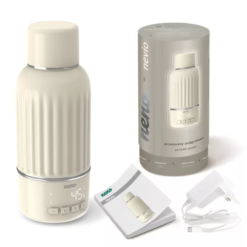 NENO Nevio vezeték nélküli tej-, víz- és italmelegítő öblítő funkcióval, 500 ml, 35–55 °C, USB-C