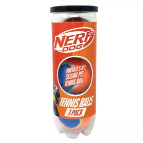   NERF DOG Játék kutyáknak 3 db teniszlabda sípoló nélkül nyomásálló dobozban 6,5 cm