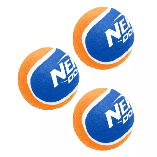 NERF DOG Játék kutyáknak 3 db teniszlabda sípoló nélkül nyomásálló dobozban 6,5 cm