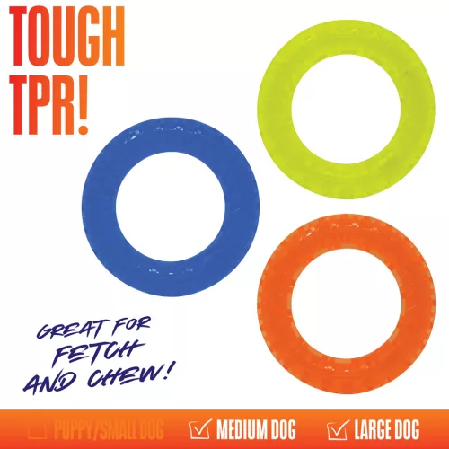 NERF DOG Játék kutyáknak 3 db átlátszó tüskés EXO gyűrű 12,5 cm