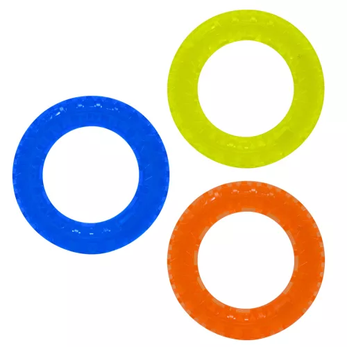 NERF DOG Játék kutyáknak 3 db átlátszó tüskés EXO gyűrű 12,5 cm