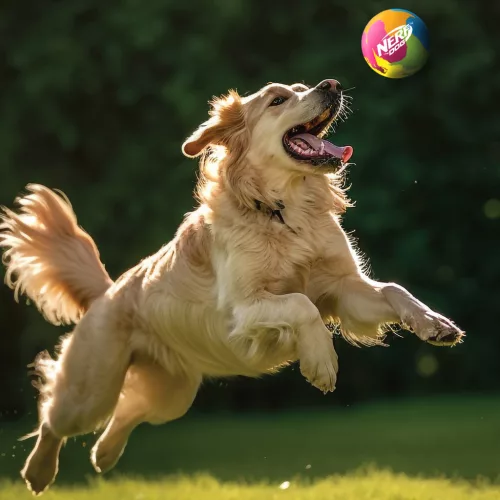 NERF DOG Gumijáték kutyáknak szuper visszapattanó labda 9,5 cm