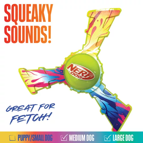 NERF DOG Játék kutyáknak háromszárnyú repülő színes fogantyúval 20 cm