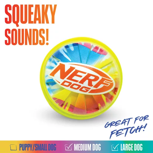 NERF DOG Játék kutyáknak sípoló labda színes fogantyúval 10 cm