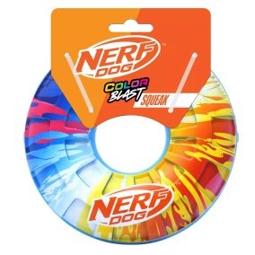   NERF DOG Kutyajáték sípoló karika színes fogantyúval 15 cm