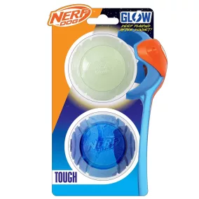   NERF DOG Ajándék szett - világító labda Lightning 6,5 és Sonic labda mogyoróvaj illattal 6,5 cm