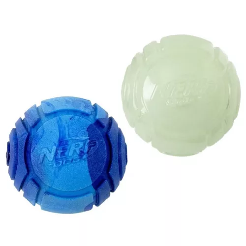 NERF DOG Ajándék szett - világító labda Lightning 6,5 és Sonic labda mogyoróvaj illattal 6,5 cm