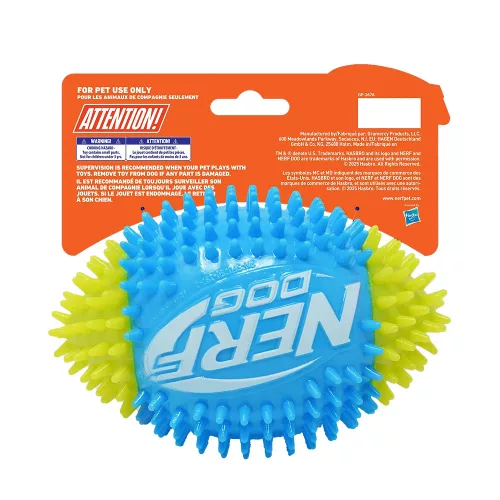 NERF DOG Sípoló focilabda tüskékkel kutyáknak, 15 cm