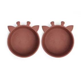 NUUROO szilikon mélytányér 2db-  Mahagóni