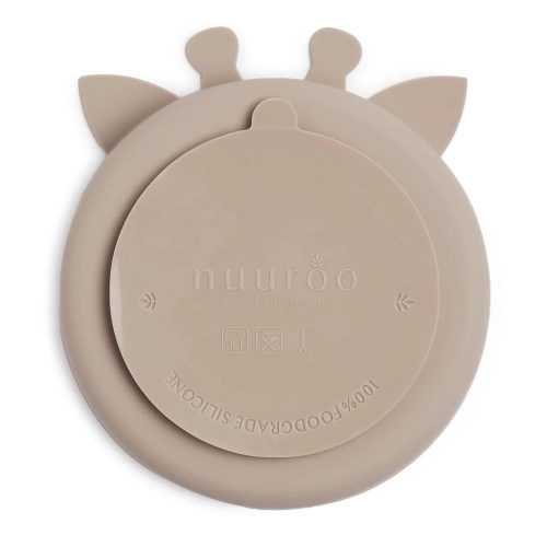 NUUROO Osztott szilikon tányér  zsiráf - krém