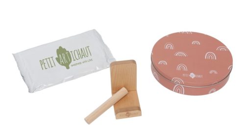 Petit Artichaut kéz- és lábnyomat készítő Baby Box kerek - Rainbow Terracotta