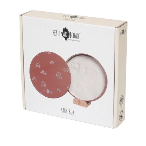 Petit Artichaut kéz- és lábnyomat készítő Baby Box kerek - Rainbow Terracotta