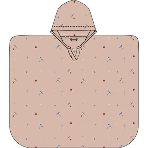 Petu Petu Muszlin poncsó kapucnival- Virágok& madarak(1-2év)