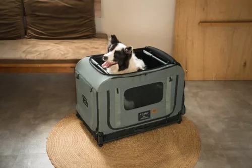 FIKAGO Összecsukható kennelláda Queen S Grey