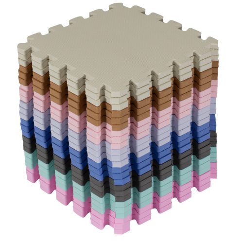 Puzzle habszivacs játszószőnyeg szett 24db Rainbow, 180x120cm