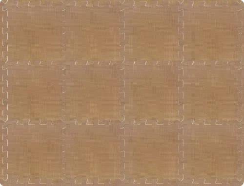 Puzzle habszivacs játszószőnyeg szegéllyel Brown 92x122 cm