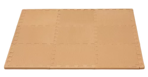 Puzzle habszivacs játszószőnyeg szegéllyel Brown 92x92 cm