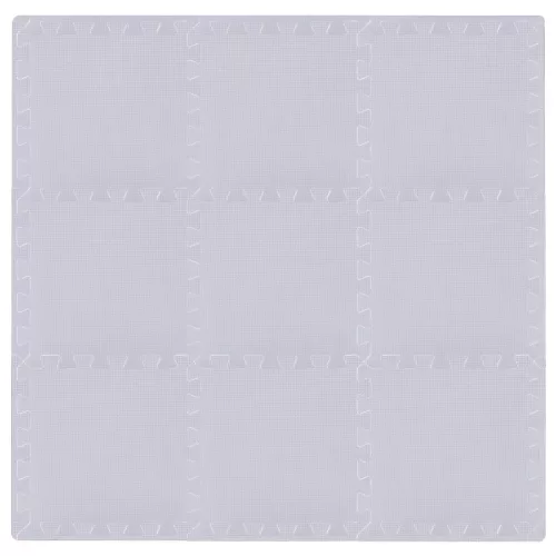 Puzzle habszivacs játszószőnyeg szegéllyel Silver 92x92 cm