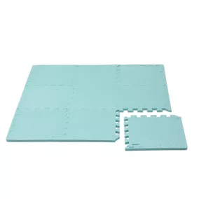   Puzzle habszivacs játszószőnyeg szegéllyel Light Green 92x92 cm