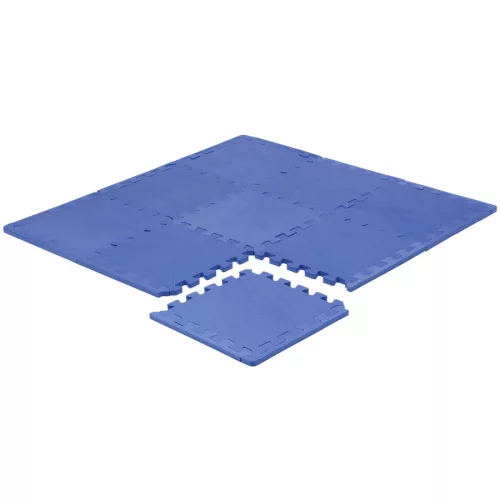 Puzzle habszivacs játszószőnyeg szegéllyel Blue 92x92 cm