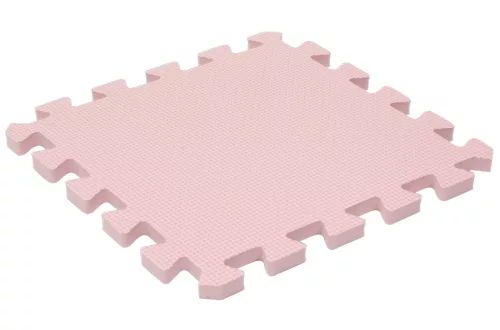 Puzzle habszivacs játszószőnyeg szegéllyel Light Pink 92x122 cm