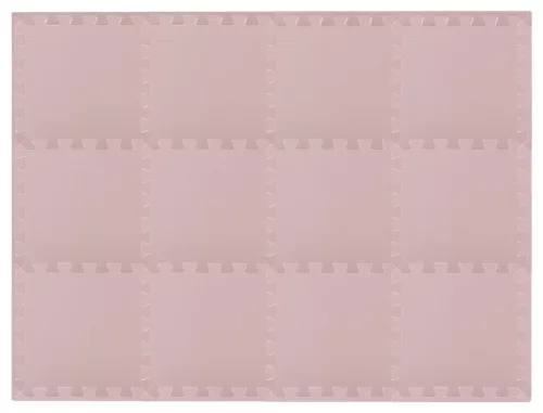 Puzzle habszivacs játszószőnyeg szegéllyel Light Pink 92x122 cm
