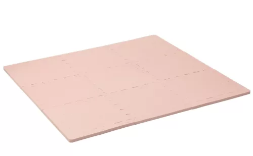 Puzzle habszivacs játszószőnyeg szegéllyel Light Pink 92x92 cm