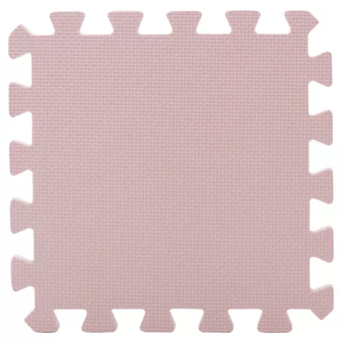 Puzzle habszivacs játszószőnyeg szegéllyel Light Pink 92x92 cm