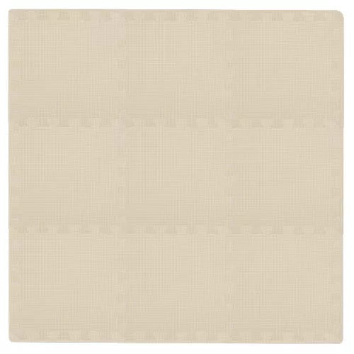 Puzzle habszivacs játszószőnyeg szegéllyel Light Beige 92x92 cm