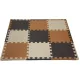 Puzzle habszivacs játszószőnyeg szegéllyel Brown Beige Grey 92x92 cm