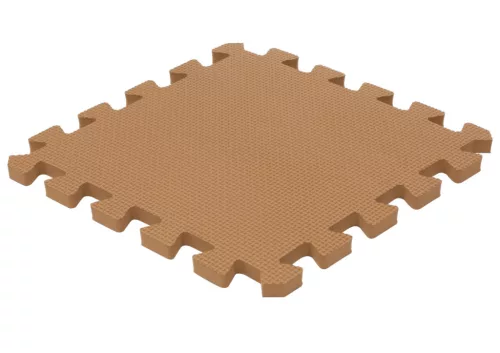 Puzzle habszivacs játszószőnyeg szegéllyel Brown Beige Grey 92x92 cm