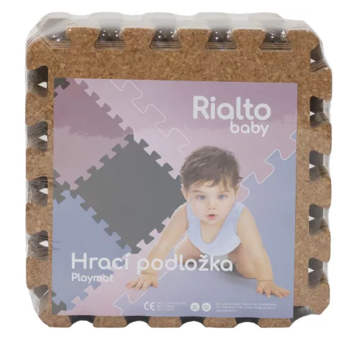 Puzzle habszivacs játszószőnyeg parafa felülettel 90x90 cm