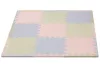Puzzle habszivacs játszószőnyeg szegéllyel Silver Beige Pink 92x92 cm
