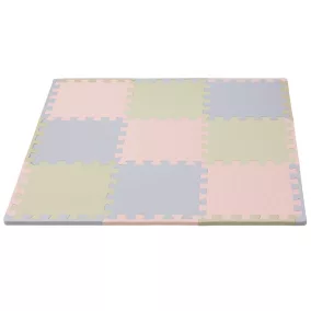   Puzzle habszivacs játszószőnyeg szegéllyel Silver Beige Pink 92x92 cm