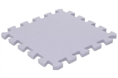 Puzzle habszivacs játszószőnyeg szegéllyel Silver Beige Pink 92x92 cm