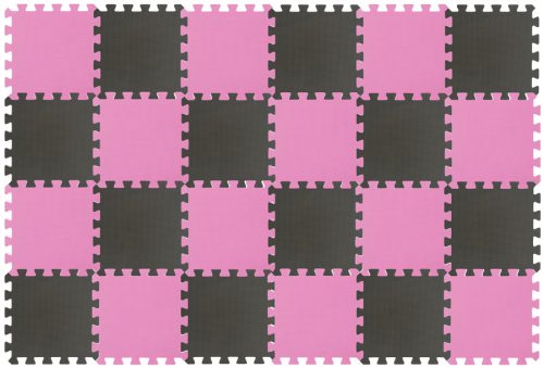 Puzzle habszivacs játszószőnyeg szett Pink Grey 180x120cm