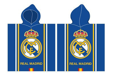 Real Madrid 100% pamut poncsó - 55x110 cm - kék csíkos