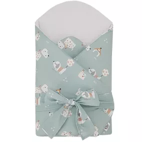   EKO Bebújós takaró pamutból kókusz kivehető betéttel és masnival Dogs Mint 75x75 cm