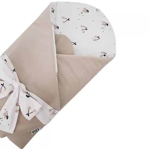 EKO Takaró pamutból velúrral és kókusz belsővel, Cherry masnival 75x75cm