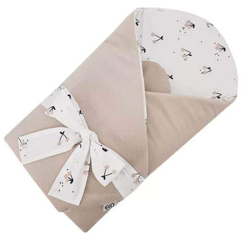 EKO Takaró pamutból velúrral és kókusz belsővel, Cherry masnival 75x75cm