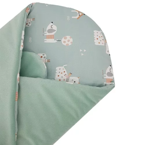 EKO Takaró pamutból kókusz kivehető betéttel VELVET Dogs Mint 75x75 cm