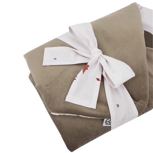 EKO Bebújós takaró pamutból velúrral és kókusz belsővel, Fox masni 75x75cm