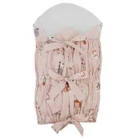   EKO Bebújós takaró fűzős kókusz kivehető betéttel My farm Powder pink 75x75 cm