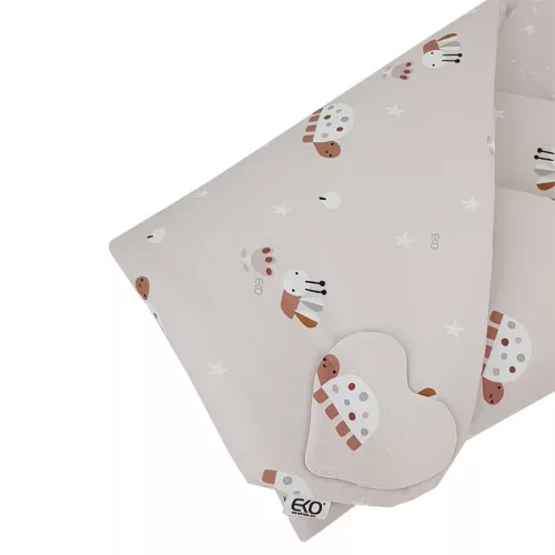 EKO Csomagolókendő pamut kétoldalas Bees Stars Beige 75x75 cm