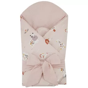   EKO Muszlin pólya kókusz kivehető betéttel My farma Muselin Powder pink 75x75 cm