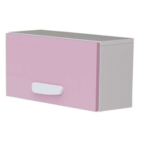 RAKTÁRON- Todi Bianco felnyílós kisszekrény - Pink ajtóval